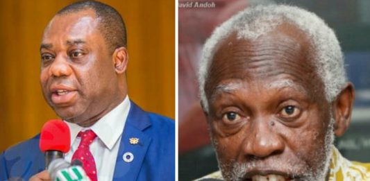 Hon. Dr. Mathew Opoku Prempeh (L) and Prof. Stephen Adei (R)